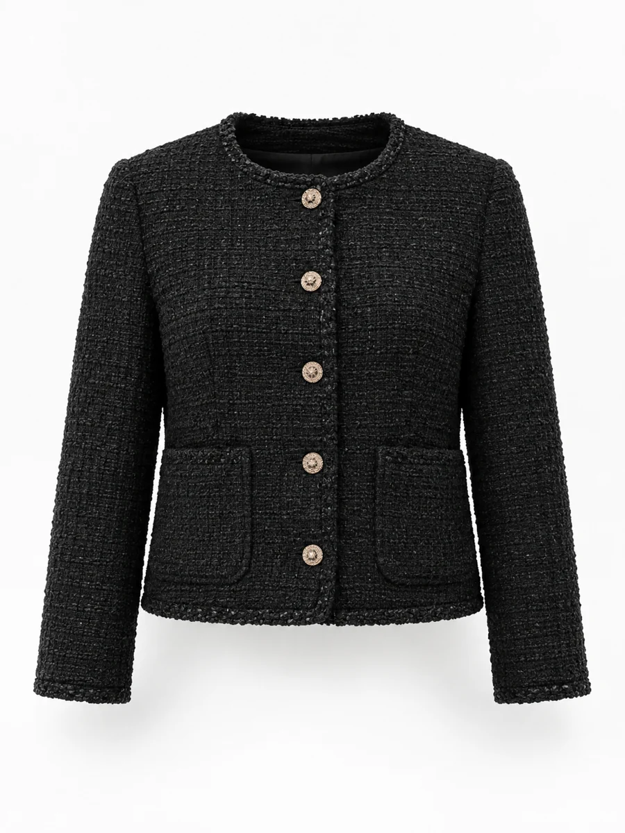 Textured short jacket, shown in Black
