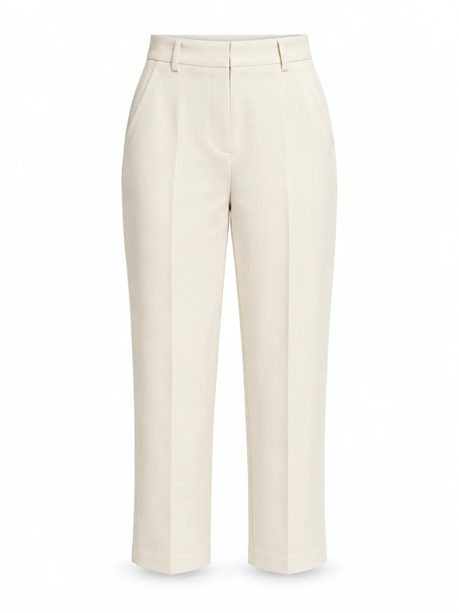 Cropped tailored trousers, shown in Cream